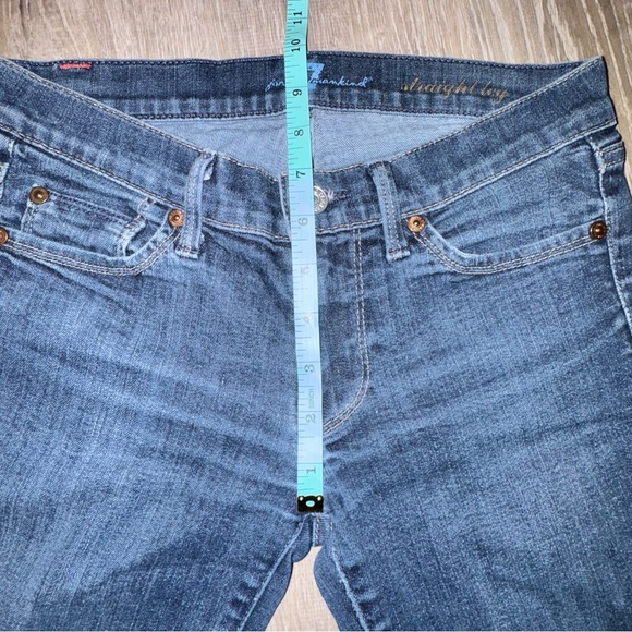 7 For All Mankind 7FAM Dark Blue indigo Straight Leg Jeans 24 - Picture 10 of 11